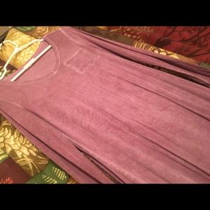 Long sleeve faded plum dress